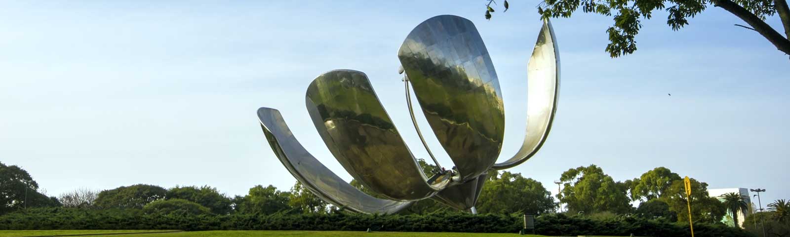 Image of the The Floralis Generica, a famous sculpture at Buenos Aires, Argentina. It is located at United Nations Park.